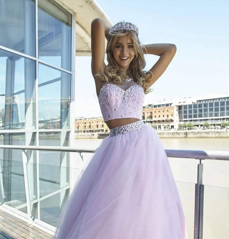 Vestidos de 15 con top y pollera sale