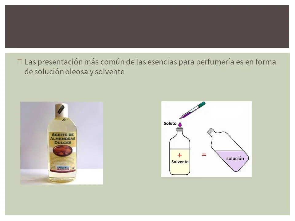 cual es el solvente del perfume - Cuál es el soluto de la colonia