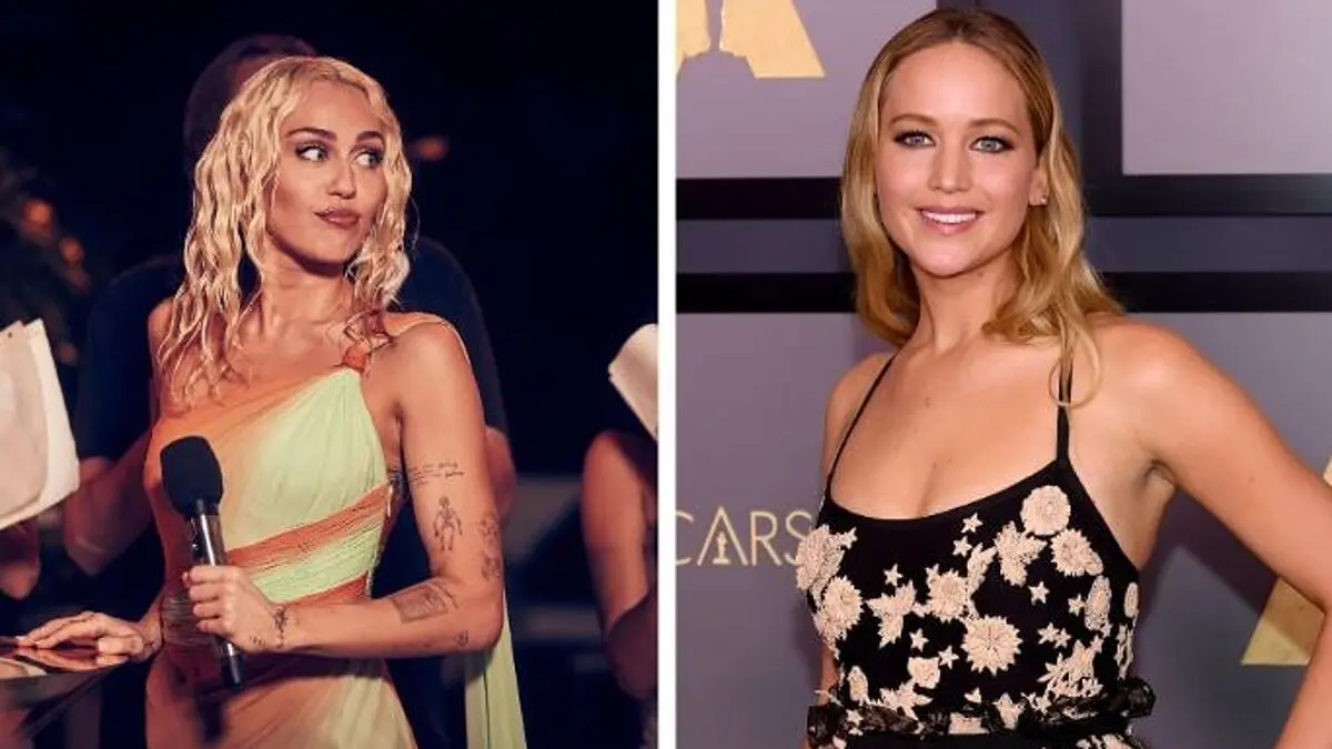 jennifer lawrence vestido dorado - Cuándo engaño Liam a Miley