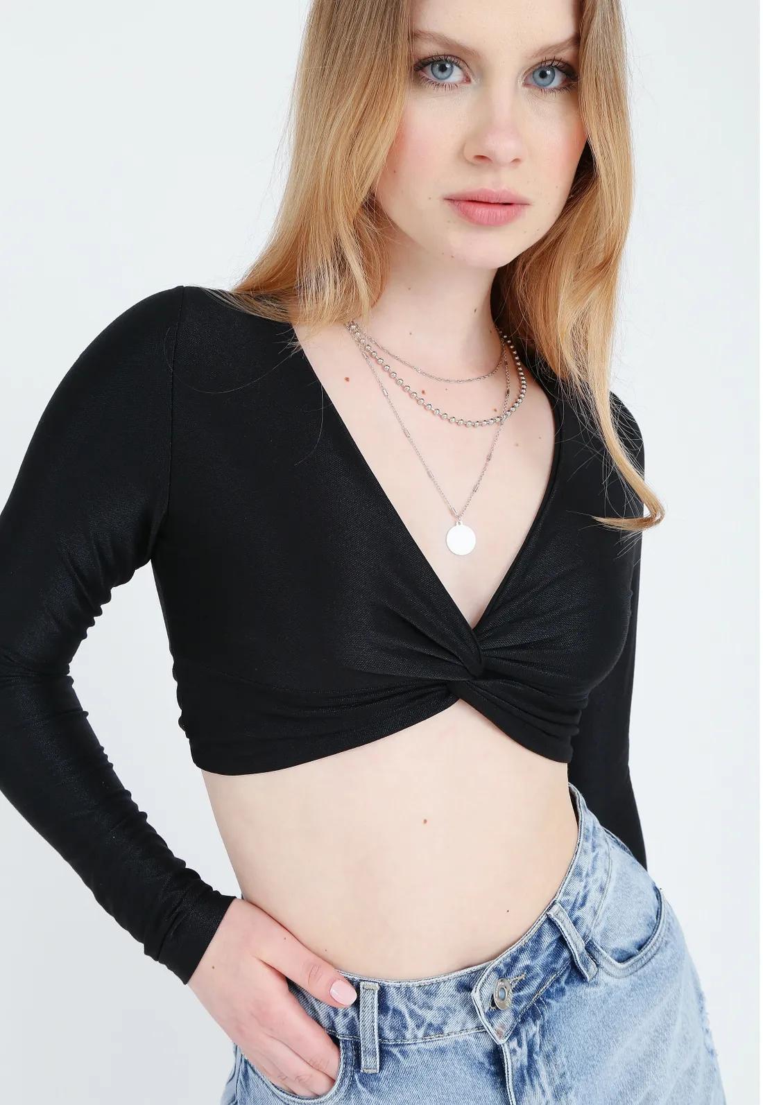 blusa curta de manga longa - Qué es camisa de manga larga
