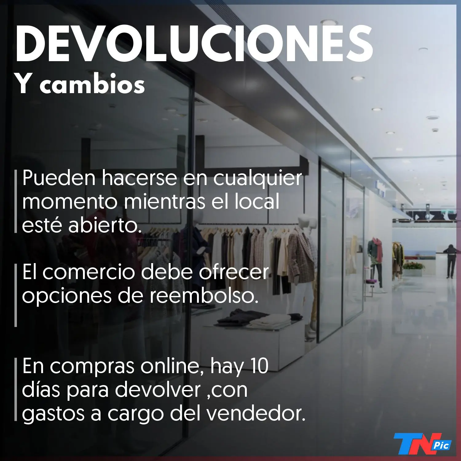 cambio de ropa ley del consumidor - Qué productos no tienen cambio