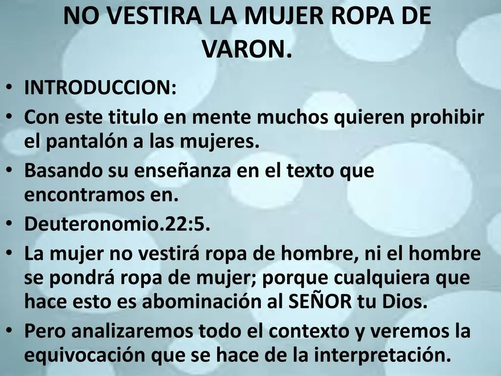 no vestira la mujer ropa de hombre nuevo testamento - Qué quiere decir lo que está escrito en Deuteronomio 23 1