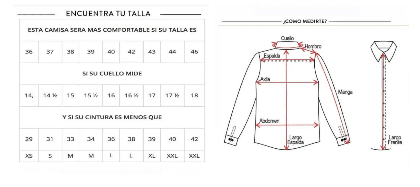 que significa talla 16 1 2 en camisa tutorial de tallas y medidas Montesco Jeans